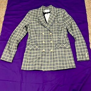 Current/Elliott gray plaid blazer. NWT